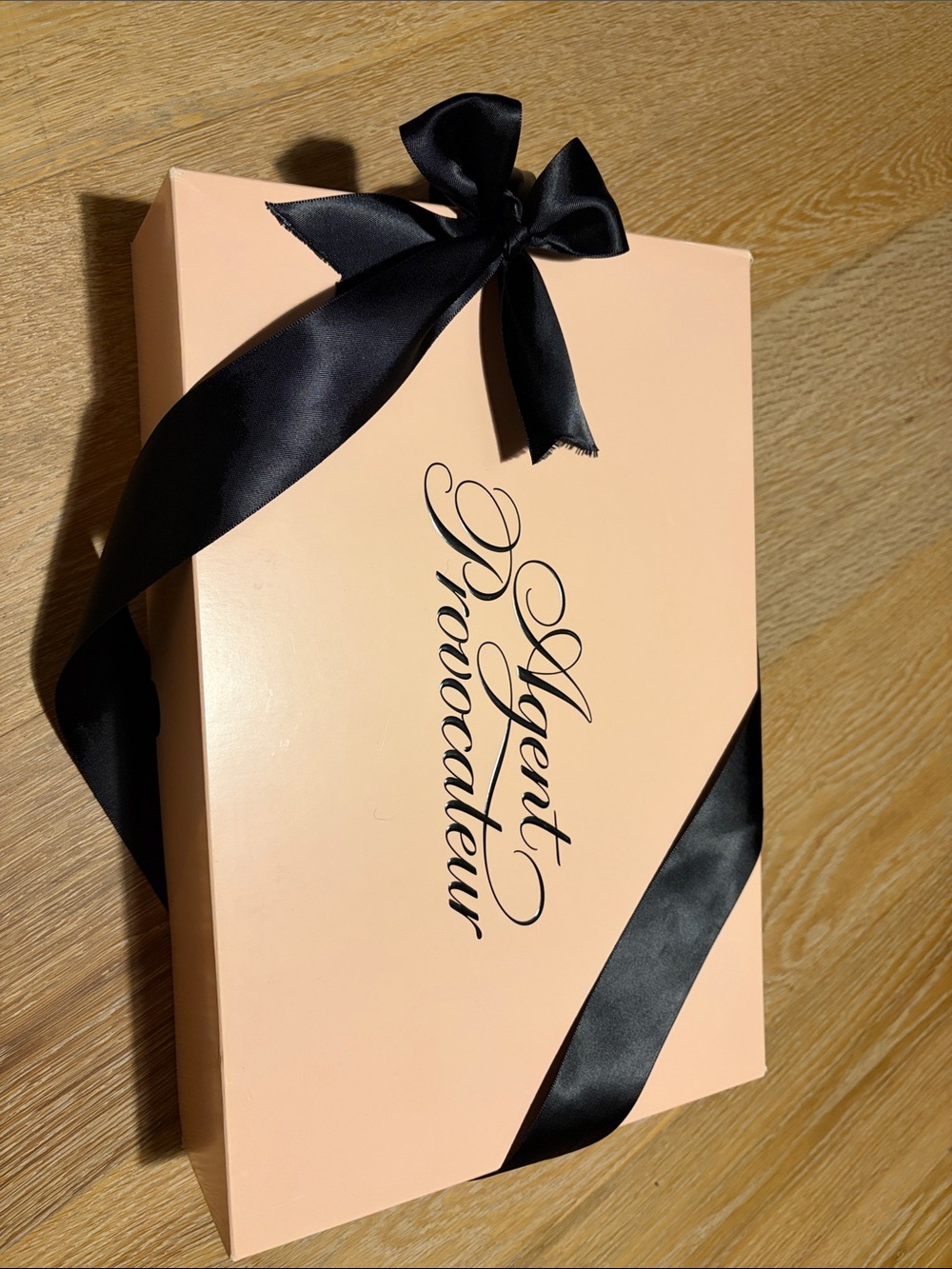 Agent Provocateur Blush Pink Gift Box with Black Satin Bow